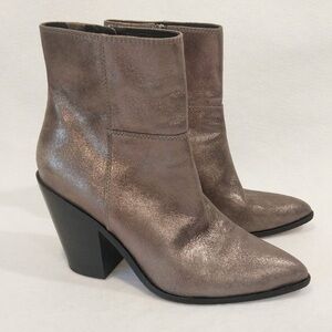 PAIGE Presley Gunmetal Metallic Leather Boot